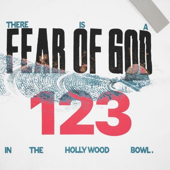 RIVINGTON ROI REBIS FEAR OF GOD T SHIRT White Short Sleeve - Picture 5 of 6